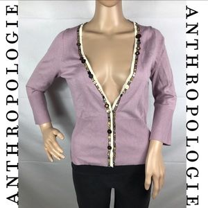 Anthropologie Purple Cardigan Size M
